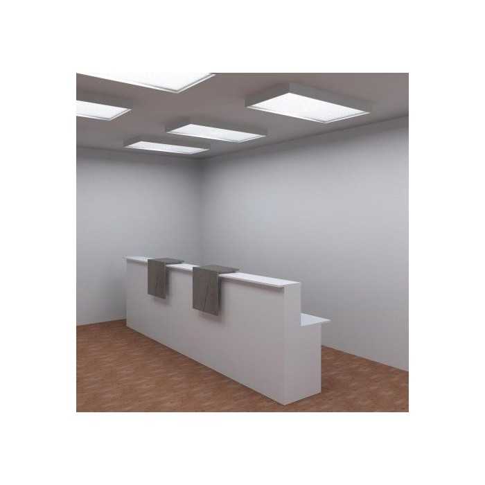 Mostrador de recepción BASIC, blanco con sobremostradores a elegir, ancho 360 cm