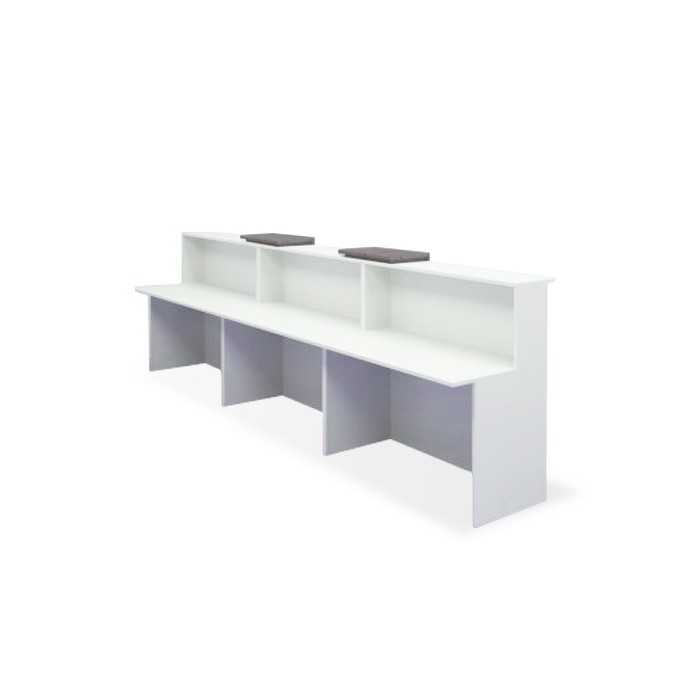 Mostrador de recepción BASIC, blanco con sobremostradores a elegir, ancho 360 cm
