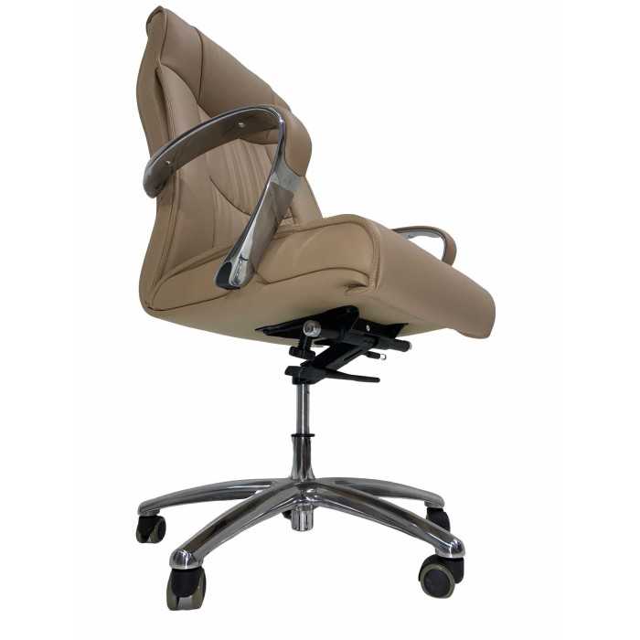 Sillón de oficina ROA de Mobel Linea, gran acolchado, basculante, Polipiel Beige