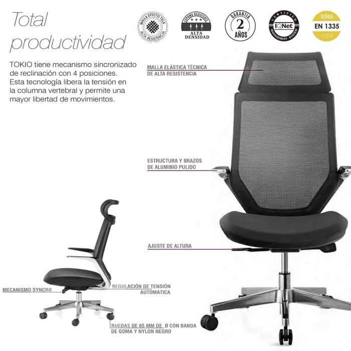 Silla de oficina TOKIO con cabecero de Euromof