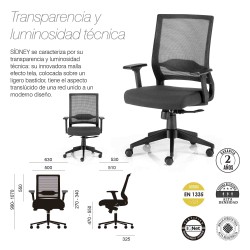 Silla de oficina SIDNEY de Euromof negra