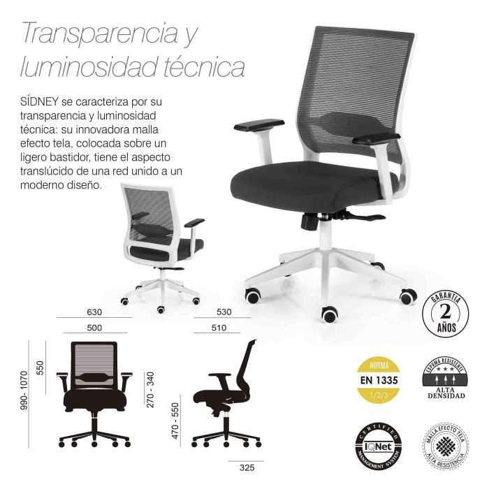 Silla de oficina SIDNEY de Euromof blanca