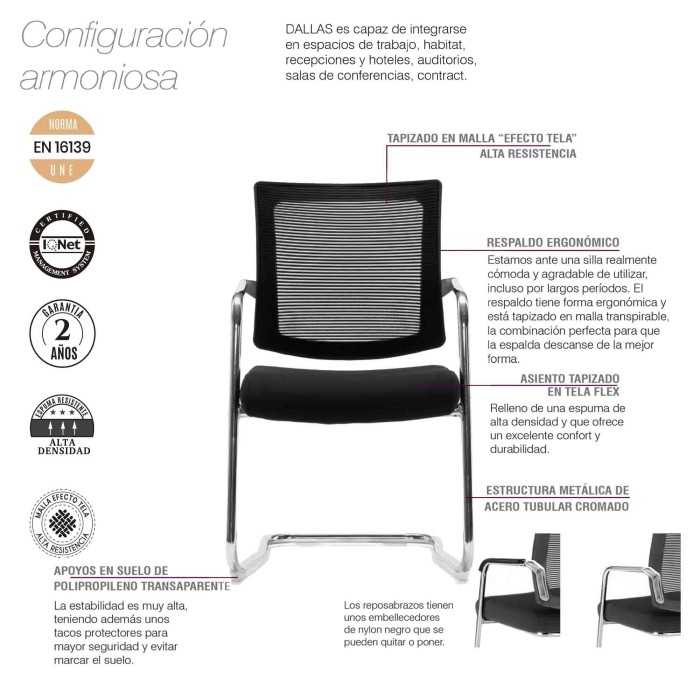 Pack de 4 Sillas confidente DALLAS de Euromof