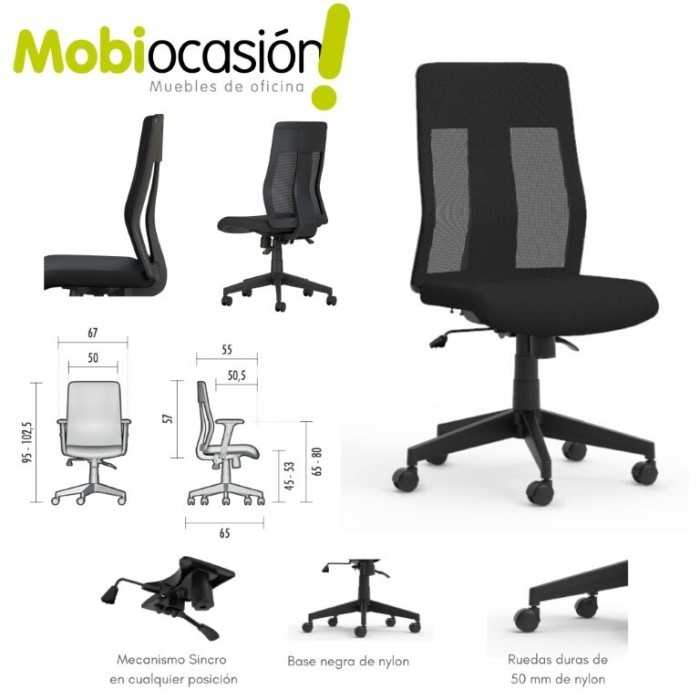 Silla operativa LOGOS sin cabezal y sin brazos de Mobel Linea