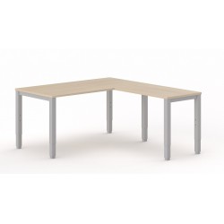 Mesa de oficina con Ala TEMPO, estructura 4 patas regulables en altura, fondo 80 cm