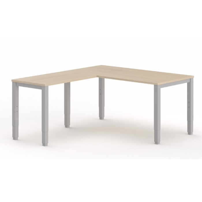 Mesa de oficina con Ala TEMPO, estructura 4 patas regulables en altura, fondo 80 cm