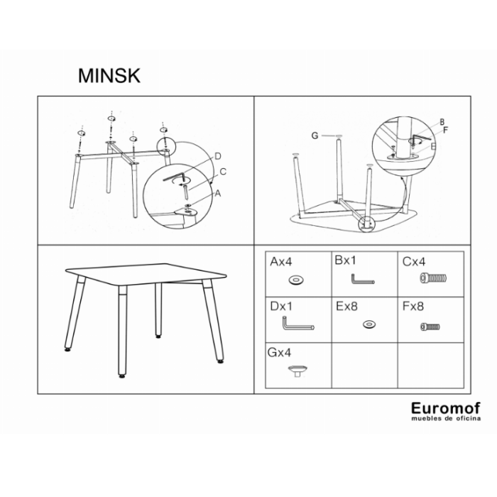 Mesa de Escritorio modelo MINSK 120X80 de Euromof