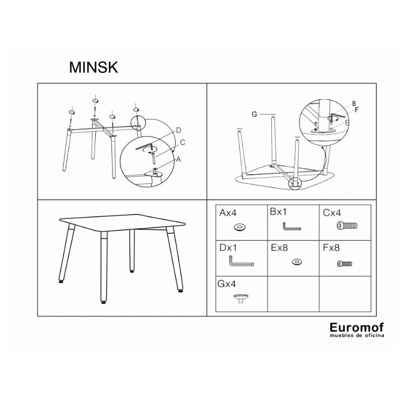 Mesa de Escritorio modelo MINSK 120X80 de Euromof