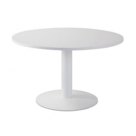 Mesa de reunión redonda pie metálico Blanco/Olmo de 110 CM