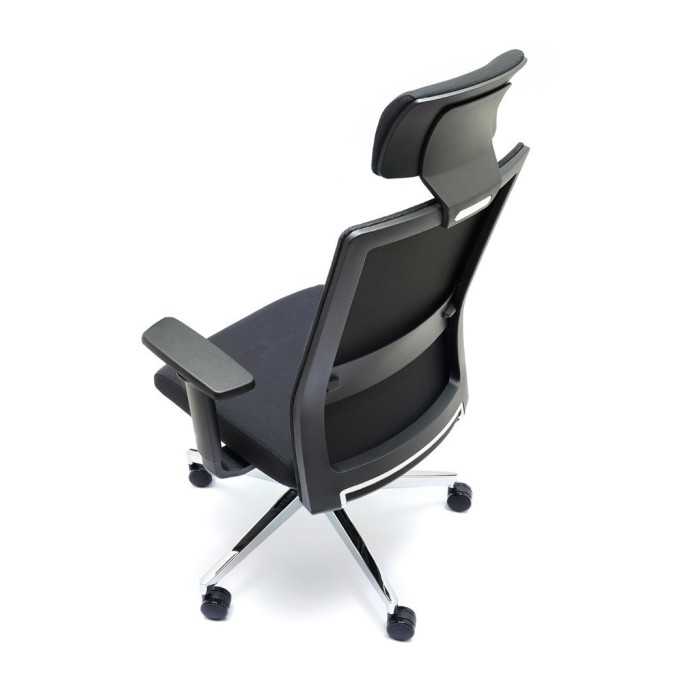 Silla ergonómica modelo Niza Negra Cabezal de Euromof