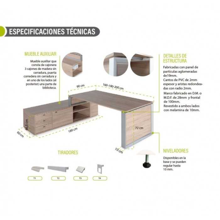 Despacho OMEGA tipo 2 mueble auxiliar