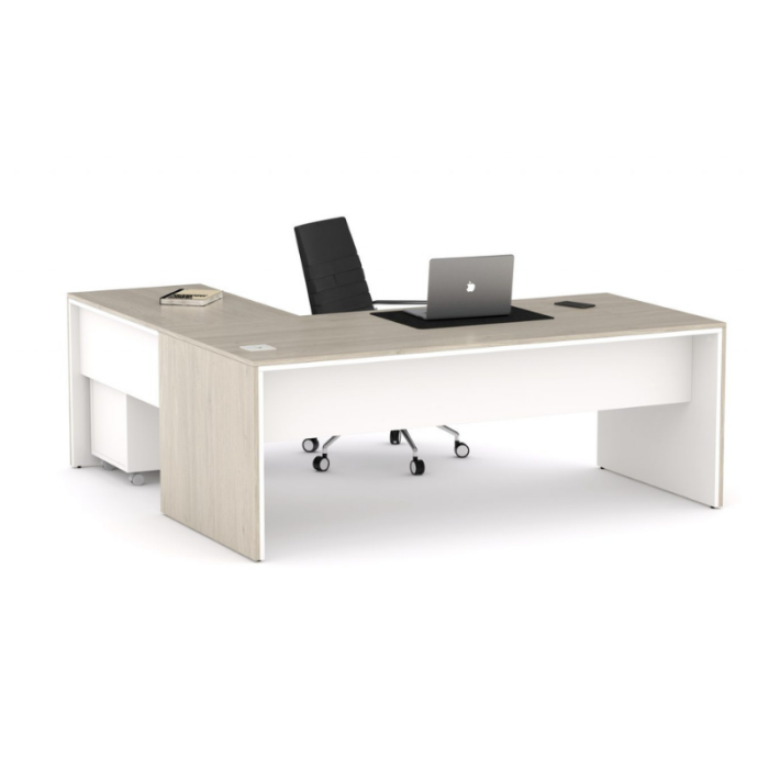 Despacho Completo Style 1, con 3 armarios medios, Mesa fondo 80 cm