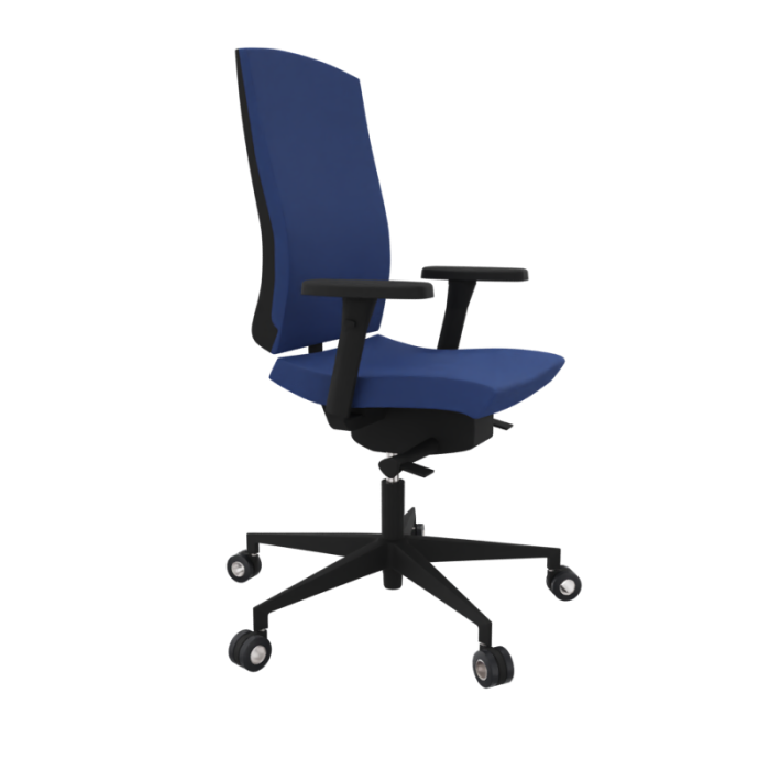 Silla ergonómica modelo Flexa uso 24 horas de Dileoffice con brazos regulables 4D negros