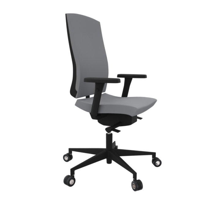 Silla ergonómica modelo Flexa uso 24 horas de Dileoffice con brazos regulables 4D negros