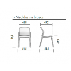 Silla confidente REPLAY sin brazos, estructura negra