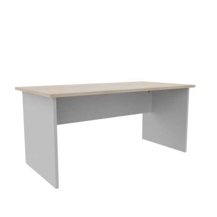 Mesa de oficina serie TONO T3, estructura y faldón en plata, varias medidas disponibles