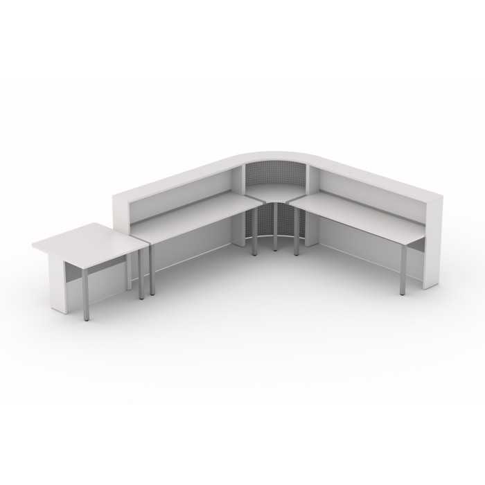 Mostrador de recepción curvo WORK BLANCO-GRIS