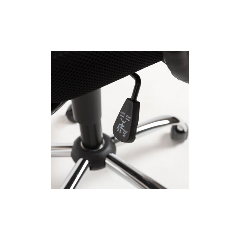 Silla de oficina KUSS, respaldo bajo en malla, brazos fijos, color negro