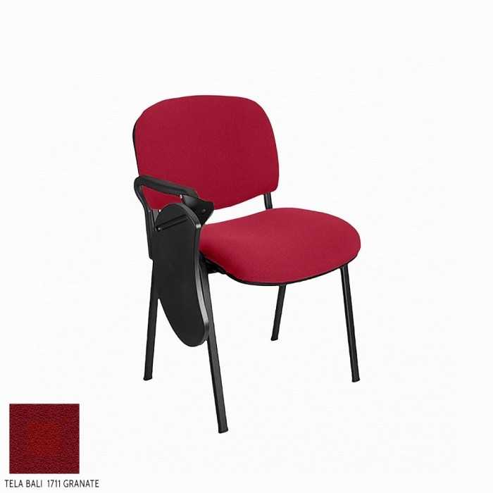 Silla confidente MOBY con pala abatible tapizada