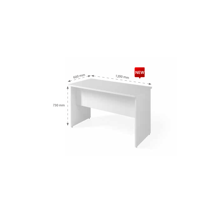 Mesa 120 x 60 cm de oficina Serie COLOR acabado Blanco