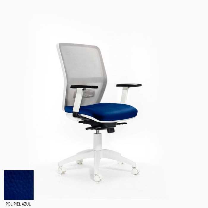 Silla de escritorio ergonómica HIMILCE blanca sin cabezal uso 8 horas