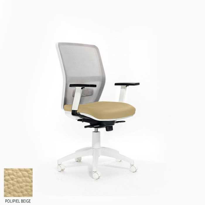 Silla de escritorio ergonómica HIMILCE blanca sin cabezal uso 8 horas
