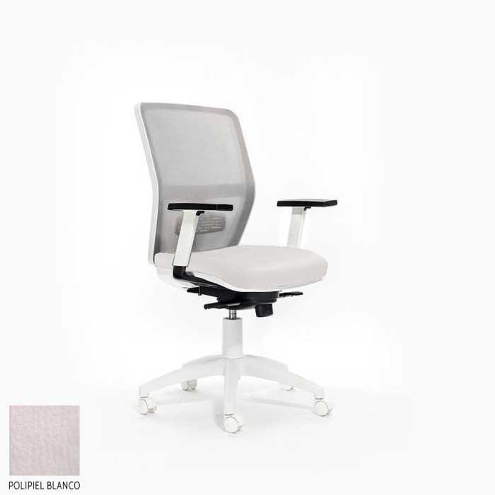 Silla de escritorio ergonómica HIMILCE blanca sin cabezal uso 8 horas