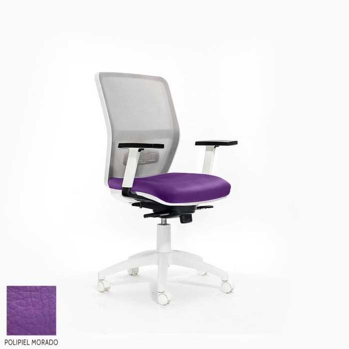 Silla de escritorio ergonómica HIMILCE blanca sin cabezal uso 8 horas