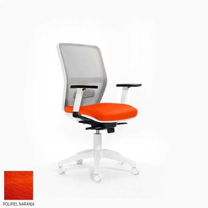 Silla de escritorio ergonómica HIMILCE blanca sin cabezal uso 8 horas
