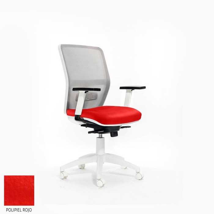 Silla de escritorio ergonómica HIMILCE blanca sin cabezal uso 8 horas
