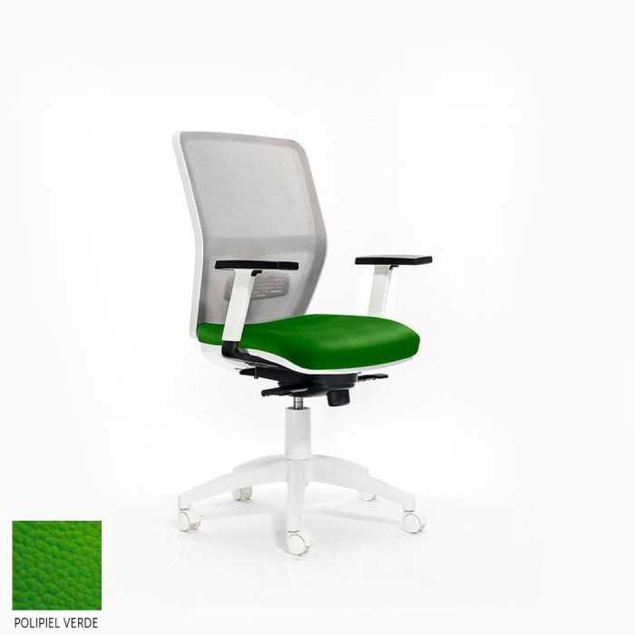 Silla de escritorio ergonómica HIMILCE blanca sin cabezal uso 8 horas