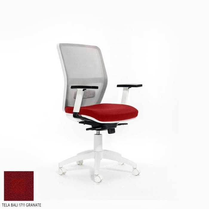 Silla de escritorio ergonómica HIMILCE blanca sin cabezal uso 8 horas