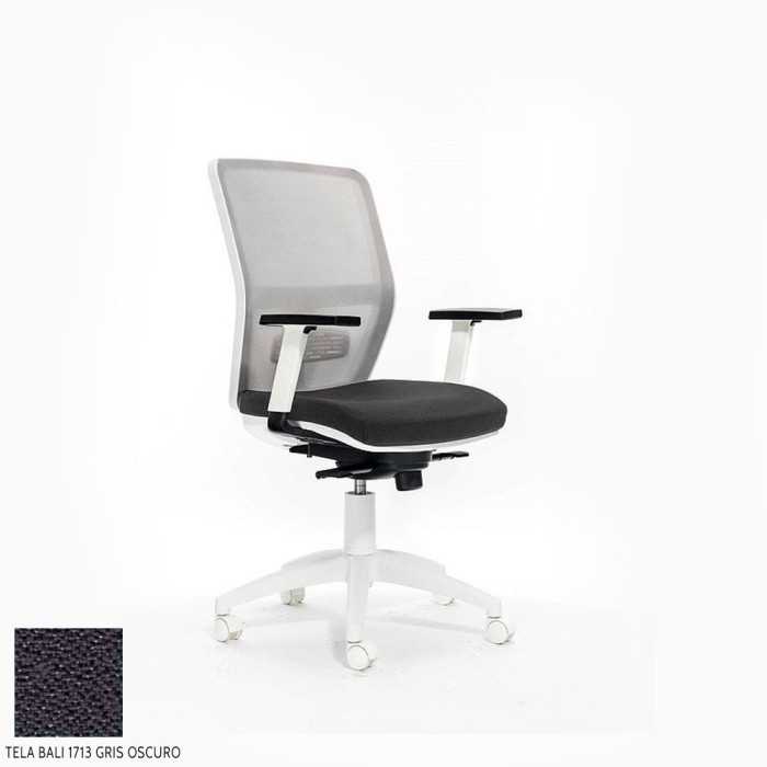Silla de escritorio ergonómica HIMILCE blanca sin cabezal uso 8 horas