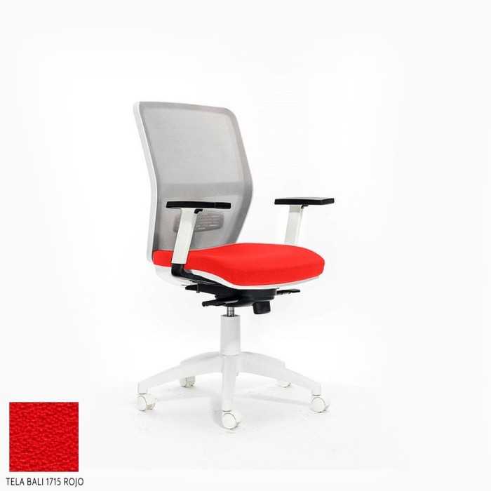 Silla de escritorio ergonómica HIMILCE blanca sin cabezal uso 8 horas