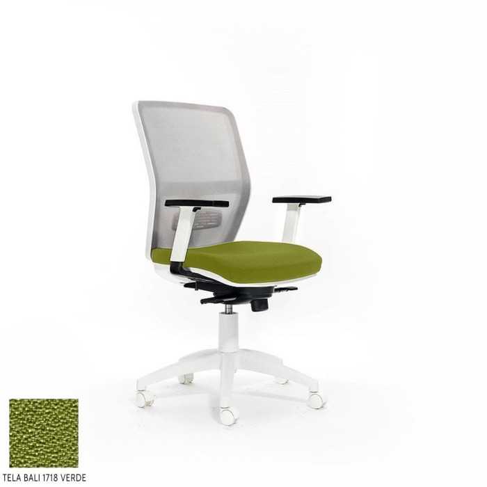 Silla de escritorio ergonómica HIMILCE blanca sin cabezal uso 8 horas