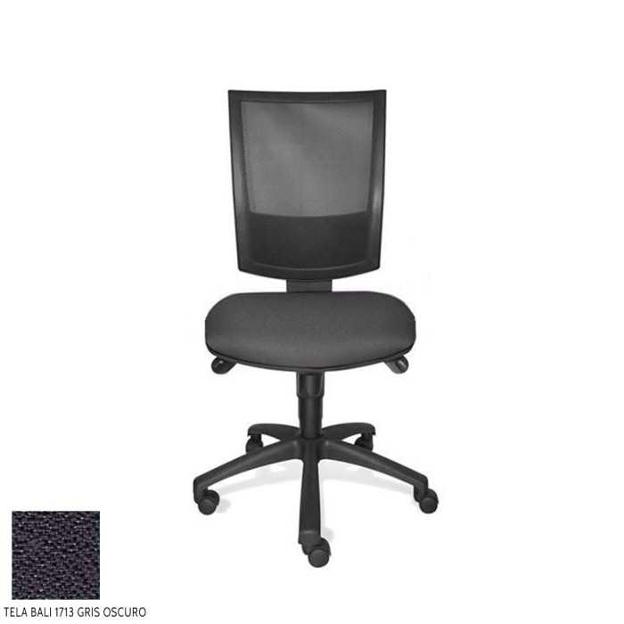 Silla de oficina FLASH, respaldo malla, sin brazos, base poliamida, sistema sincro