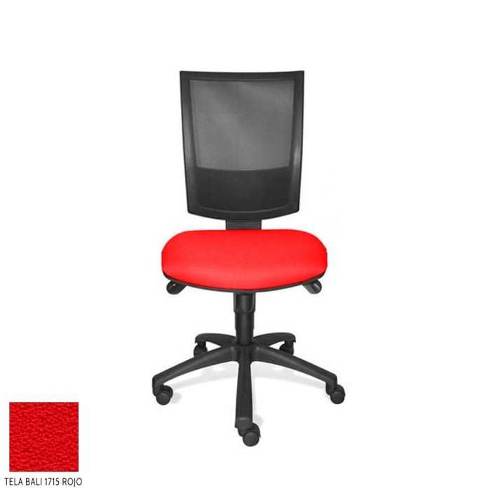Silla de oficina FLASH, respaldo malla, sin brazos, base poliamida, sistema sincro