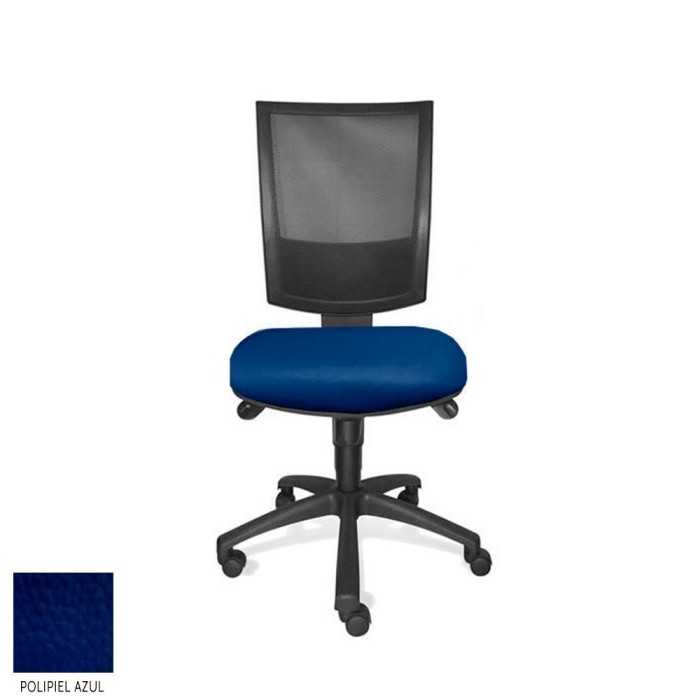 Silla de oficina FLASH, respaldo malla, sin brazos, base poliamida, sistema sincro
