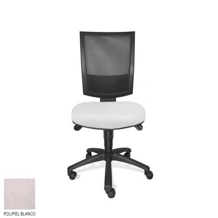 Silla de oficina FLASH, respaldo malla, sin brazos, base poliamida, sistema sincro