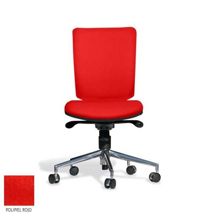 Silla de oficina FLASH, respaldo tapizado, base aluminio, sistema sincro