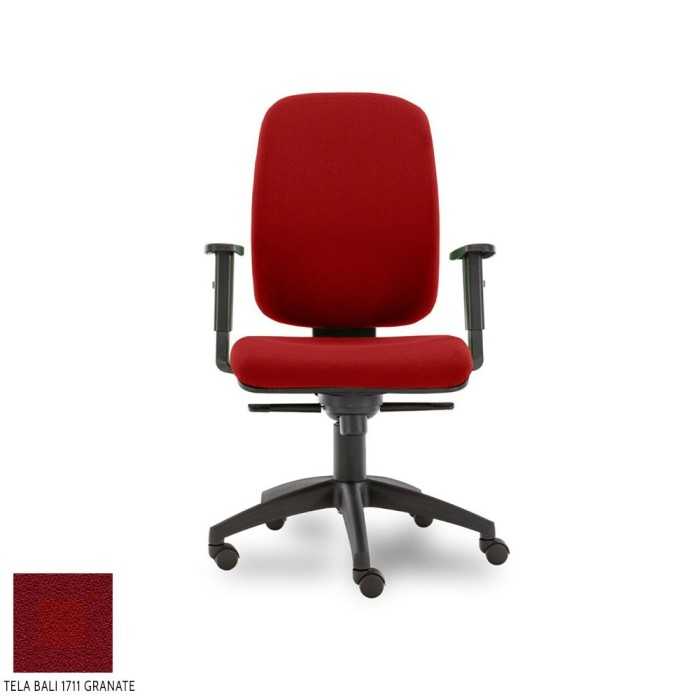 Silla de escritorio ergonómica Parigi Alta carcasa negra, uso 8 horas