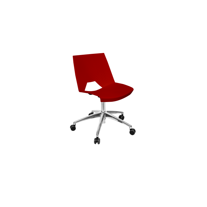 Silla giratoria de plástico perforado Strike base de aluminio