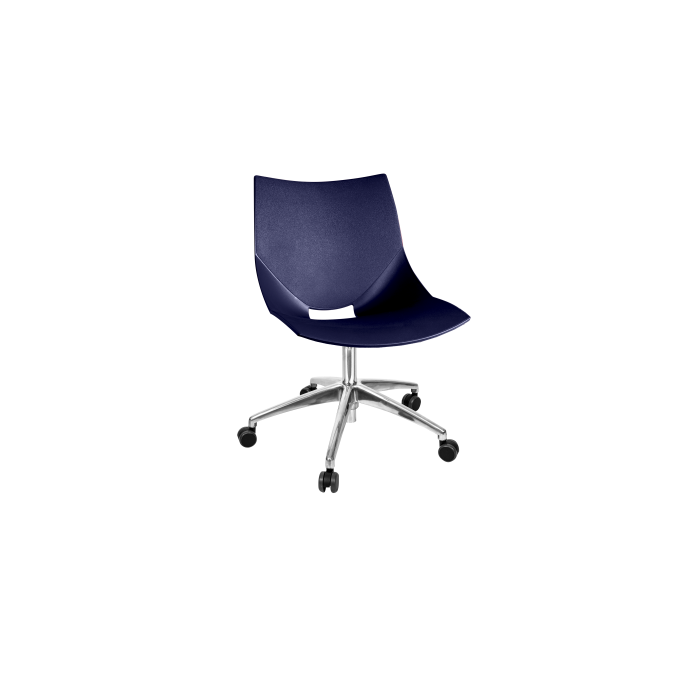 Silla de plástico giratoria cromada Shell