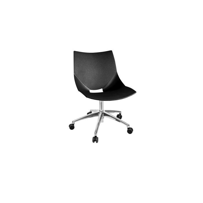 Silla de plástico giratoria cromada Shell