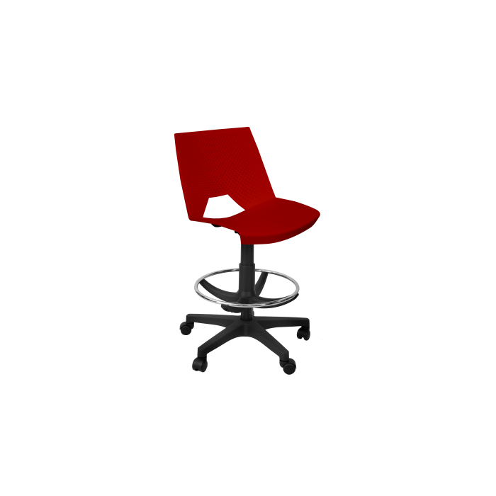 Silla giratoria de plástico perforado Strike taburete base poliamida