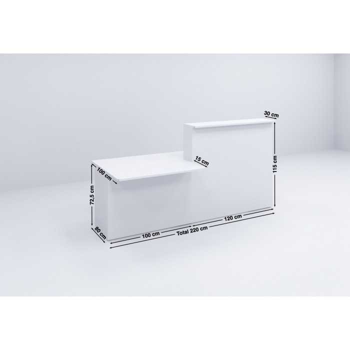 Mostrador recepción blanco módulo recto izquierda + minusválidos SERIE BASIC