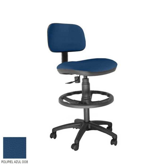 Taburete de oficina modelo SOFY de Vincolo, con ruedas, aro negro, giratorio