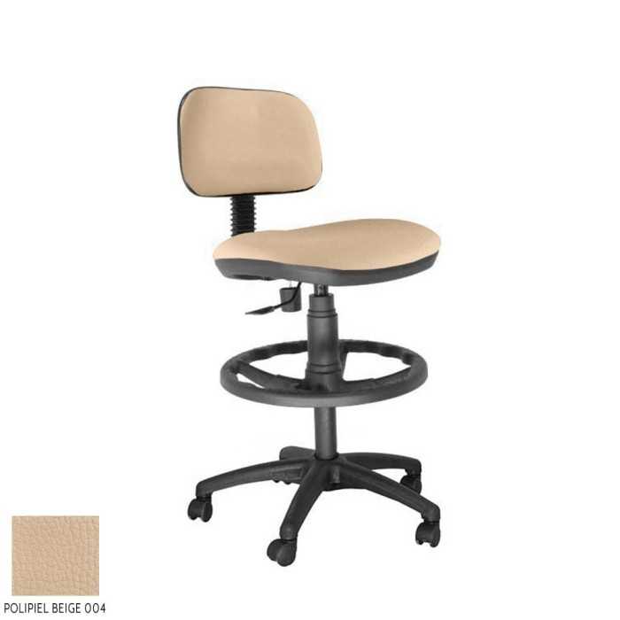 Taburete de oficina modelo SOFY de Vincolo, con ruedas, aro negro, giratorio