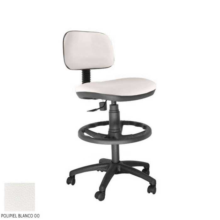 Taburete de oficina modelo SOFY de Vincolo, con ruedas, aro negro, giratorio