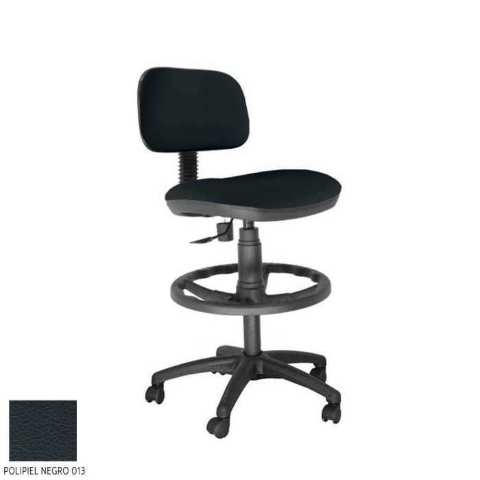 Taburete de oficina modelo SOFY de Vincolo, con ruedas, aro negro, giratorio